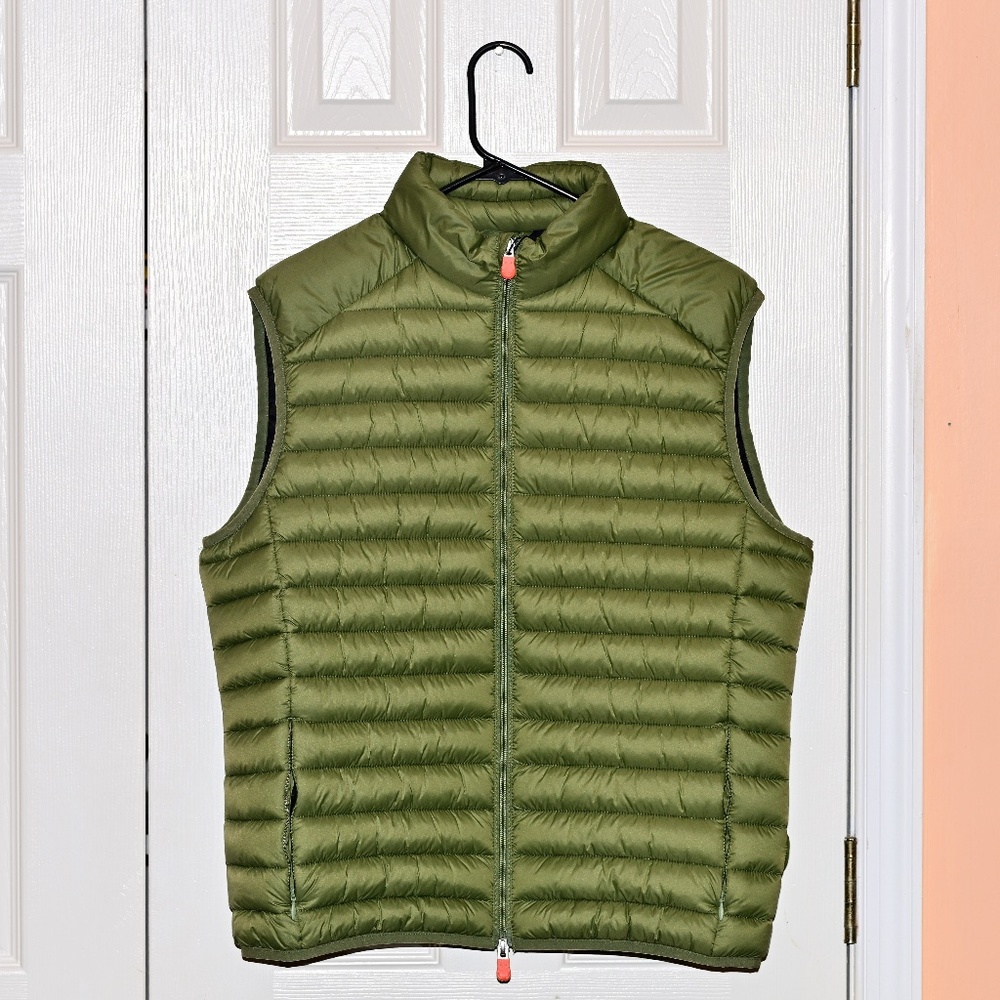 NWT Men's Save The Duck Adam Puffer Vest Land Green Size Medium